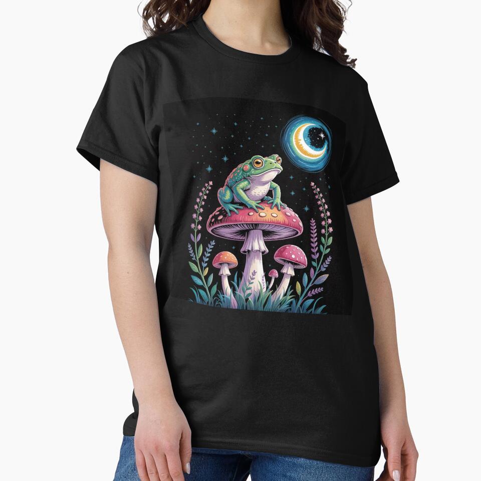 Cosmic Frog on the Mushroom – Illustrated Night Magic by FusiTink