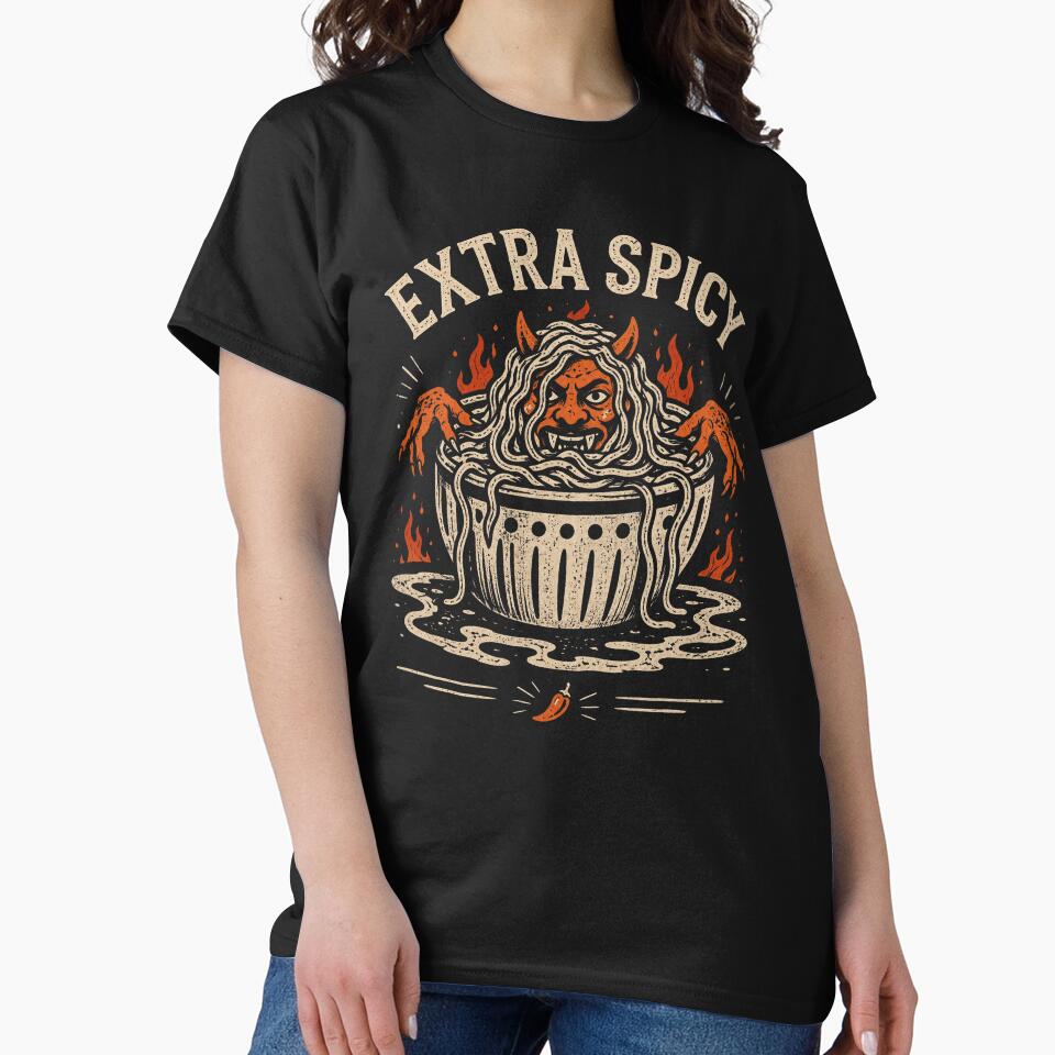 Extra Spicy Personality Hot Noodles Foodie, Food Pun, Ramen, Asian Food, Funny Foodie, Spicy Noodles by Quiajia