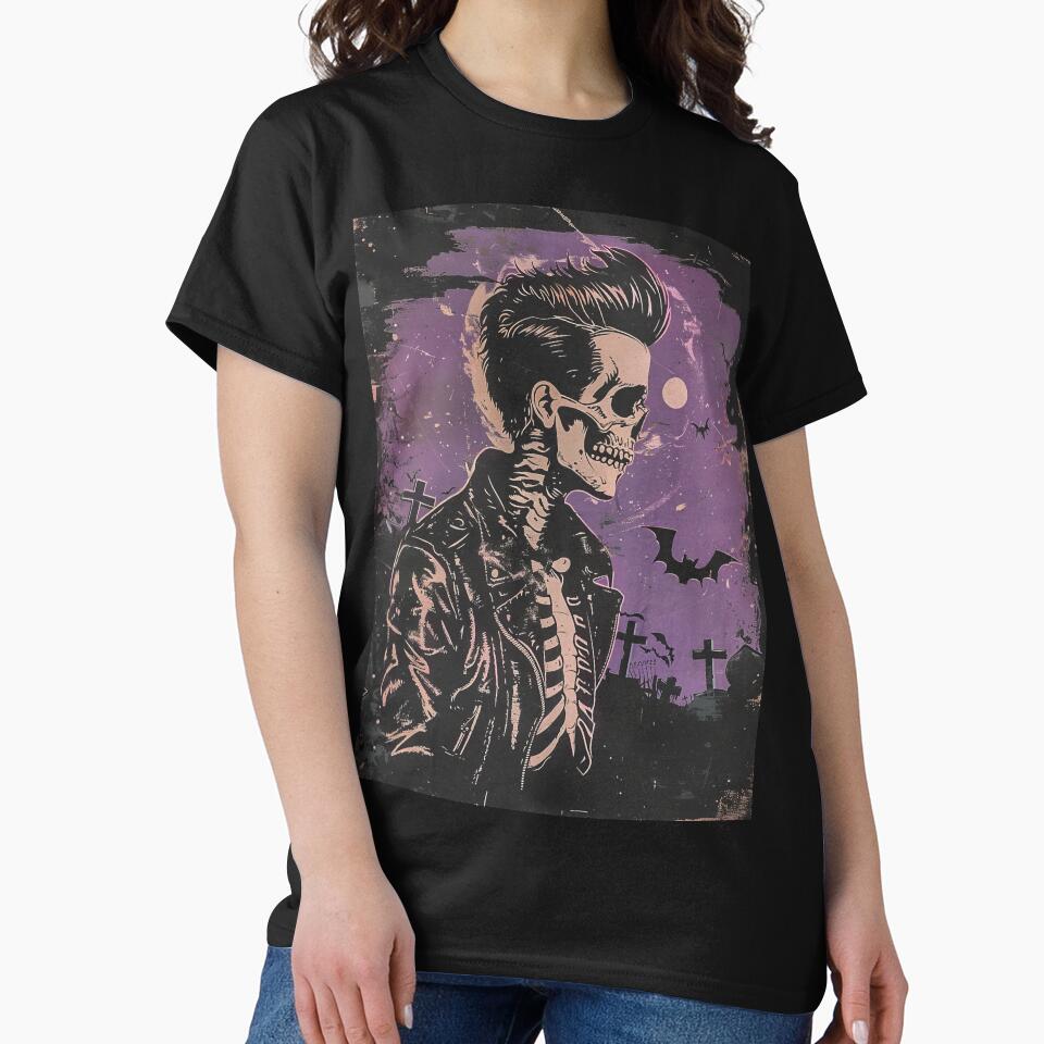 Pompadour Skeleton Rises Again by Retro Type