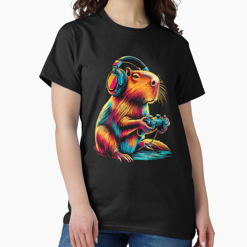 Capybara Gaming - Funny Gamer Capybara Design by JesterKrewArt