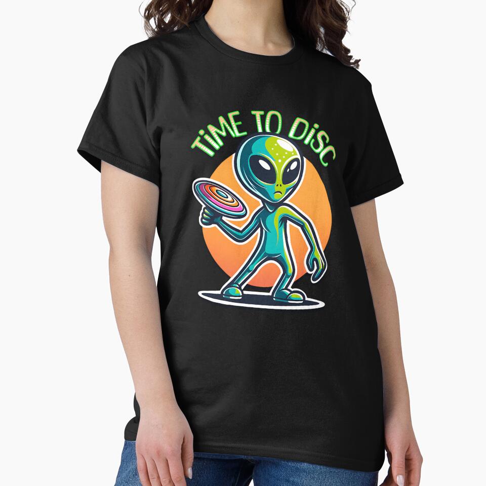 Time to Disc Golf | Retro Alien Disc Golfer by wheresthekarma