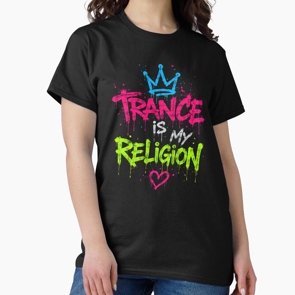 Trance Is My Religion – Neon Graffiti Rave Design by RH Design Lab