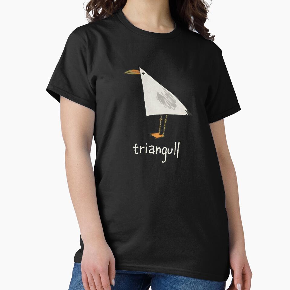 Triangull Shirt, Funny Triangle Seagull Pun Graphic Tee, Cute Geometry Bird Design, Nerdy Math Joke Gift for Teachers and Students by Phirivey
