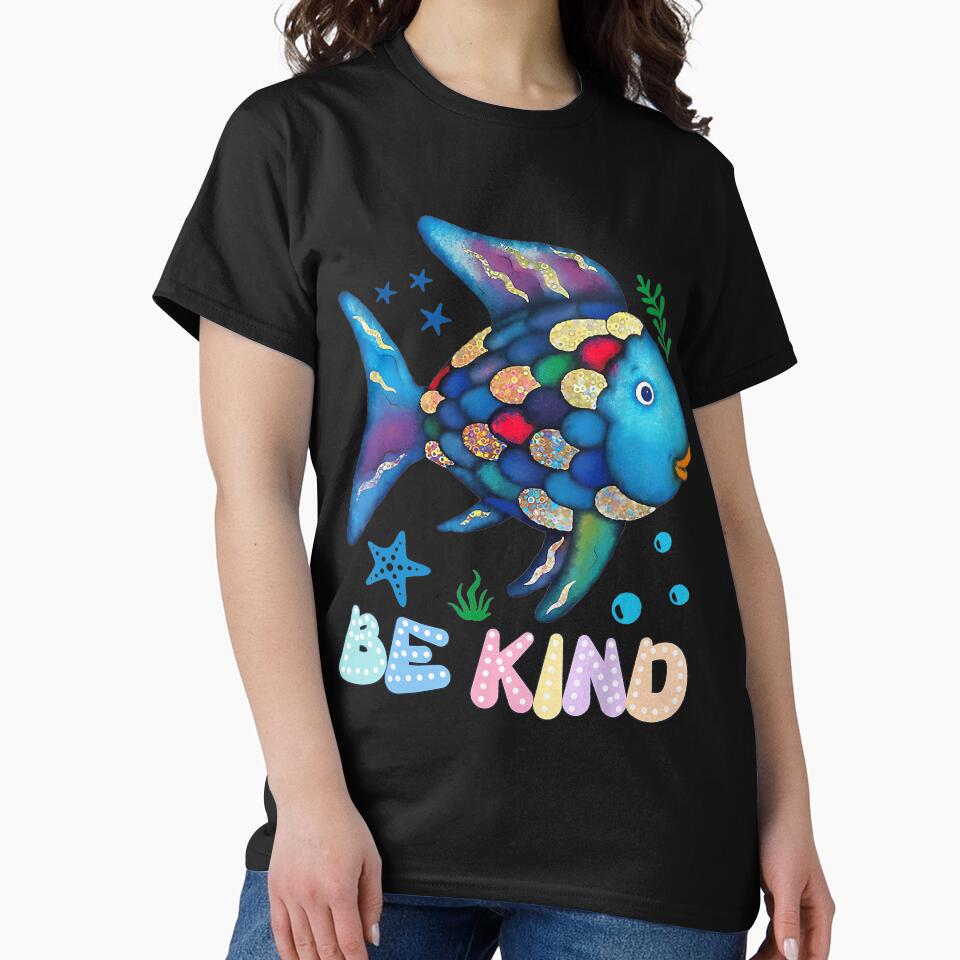 Be Kind Rainbow Fish Shirt For Teachers, Gift For Kids and Ocean Lovers by JanNagel