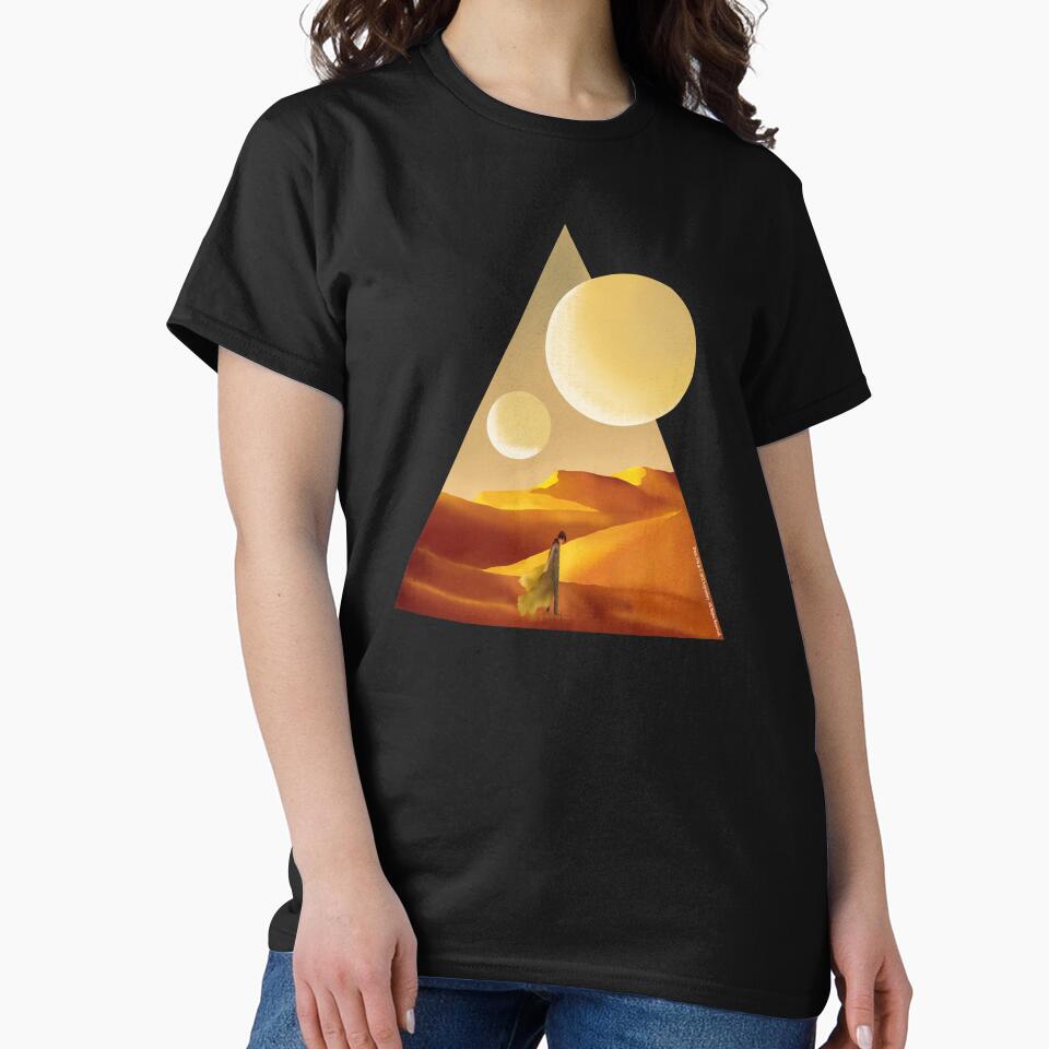 Dune with sandy landscape and moons by Mariia Berezhna