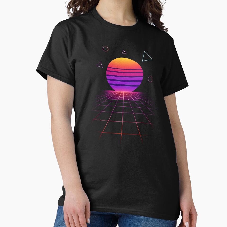 Neon Grid Sunset by Napini