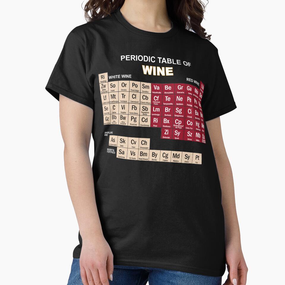 Funny Wine Shirts-Periodic Table of Elements Tee Gifts by Anna0908