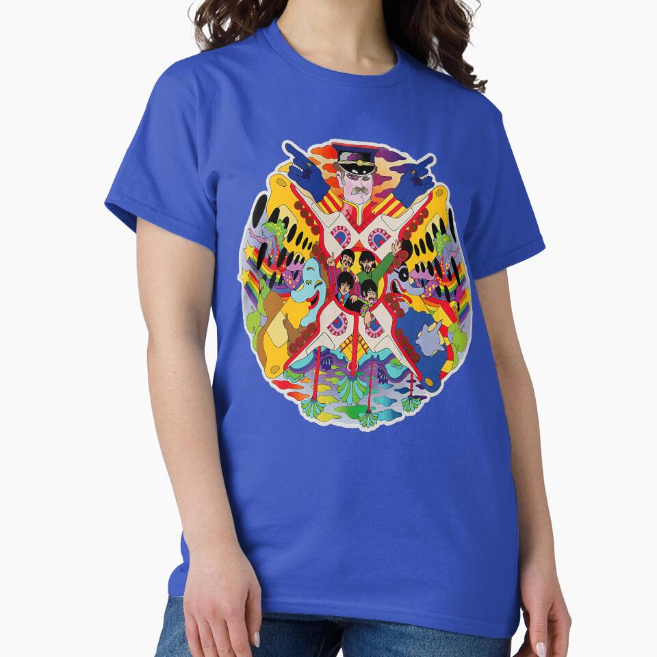 Psychedelic Sixties Yellow Submarine LSD pepperland Cartoon cult movie Colourful pop art Collage by Kludoman