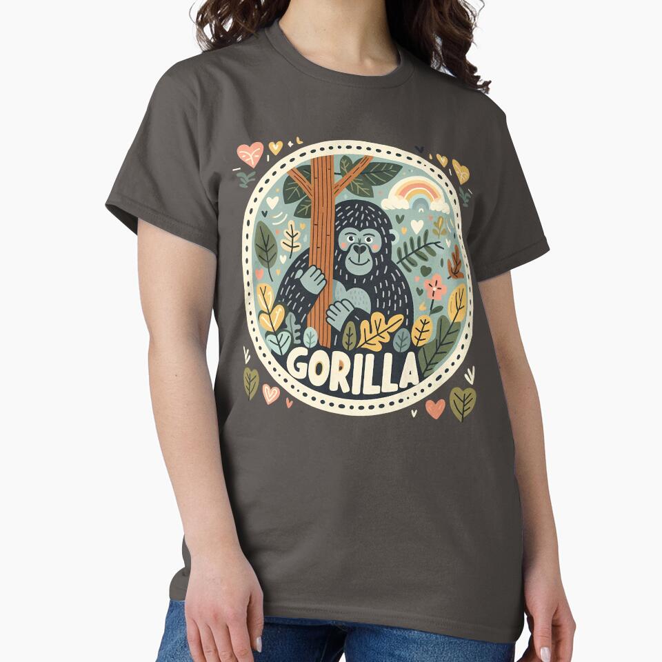 Gorilla - Hope for Wildlife Scandinavian Folk Art by heidiannemorris © by FOLK ART FUSION