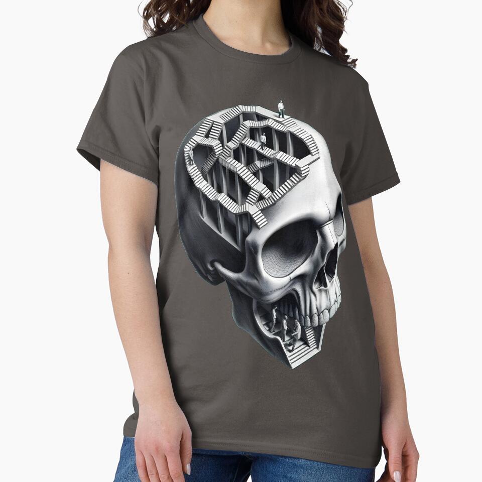 MC Escher Style Skull – Geometric Illusion of Life & Death by WAUZ
