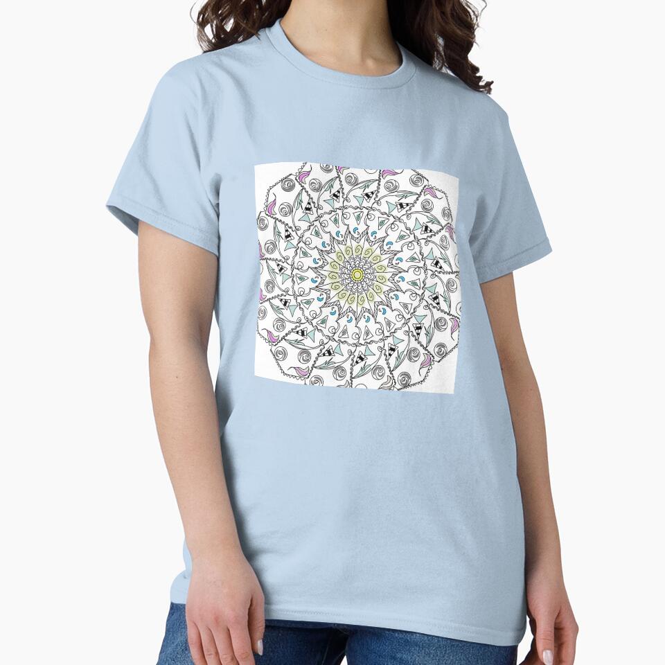 Minimalist Morning Bloom Mandala - Pastel Accent Geometric Art by The Mandala Oasis