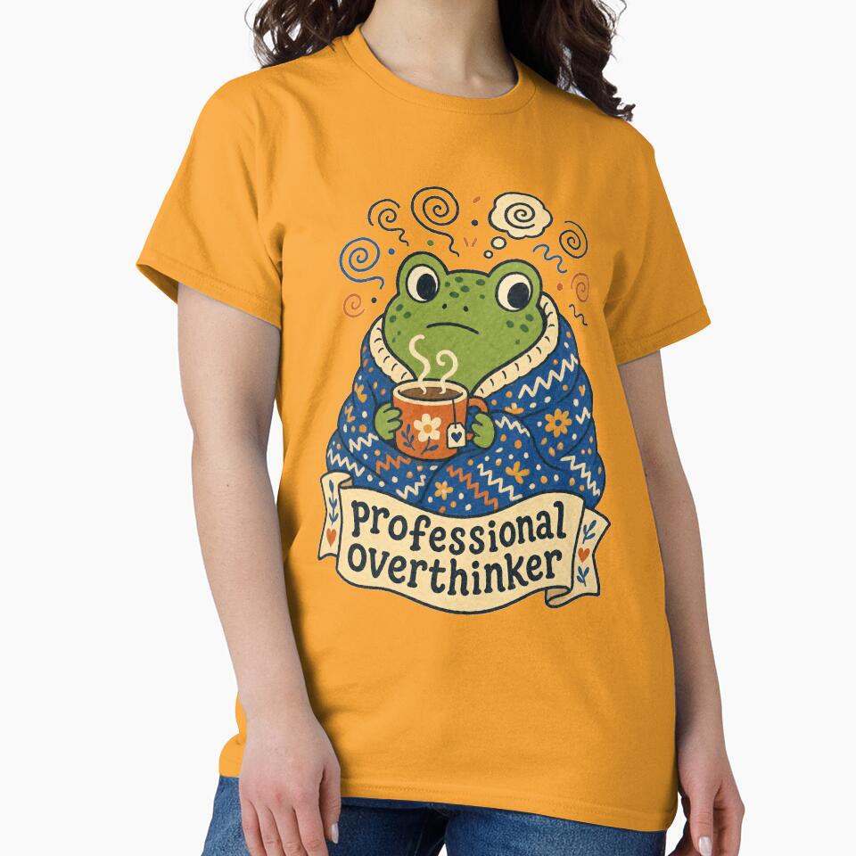 Professional Overthinker Cozy Frog by VisualArtsOasis