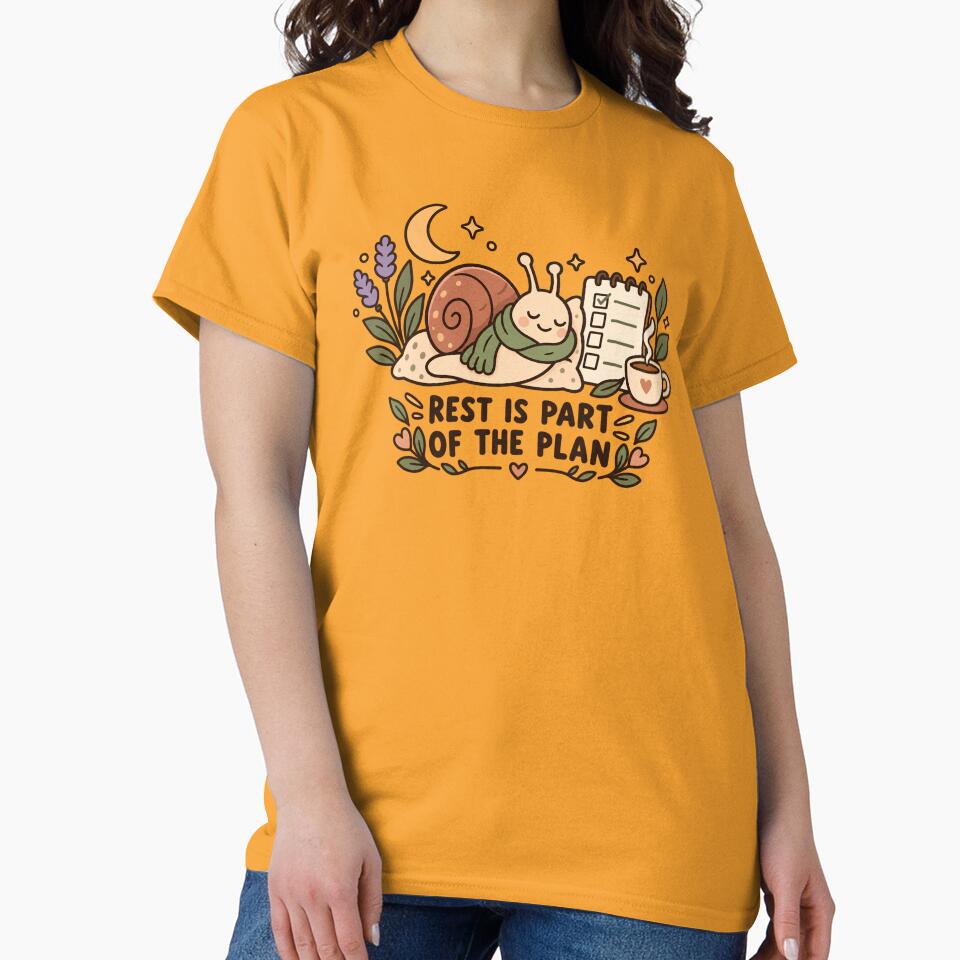 Rest Is Part of the Plan Cozy Snail ADHD Reminder by Tharaazu