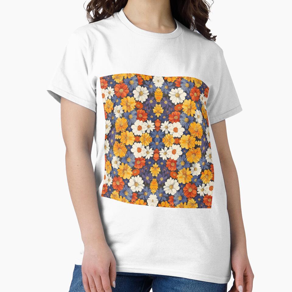 Waterproof flowers. Retro Groovy pattern. by AnnDart