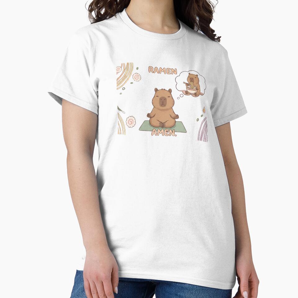 Ramen Amen Capybara – Funny Meditating Noodle Lover by TeezOfMadness