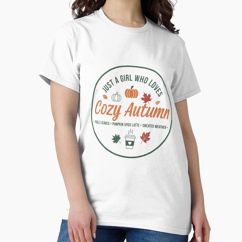 Minimalist Just a Girl Who Loves Fall Typography - Clean Autumn Graphic by Wear Sculpt