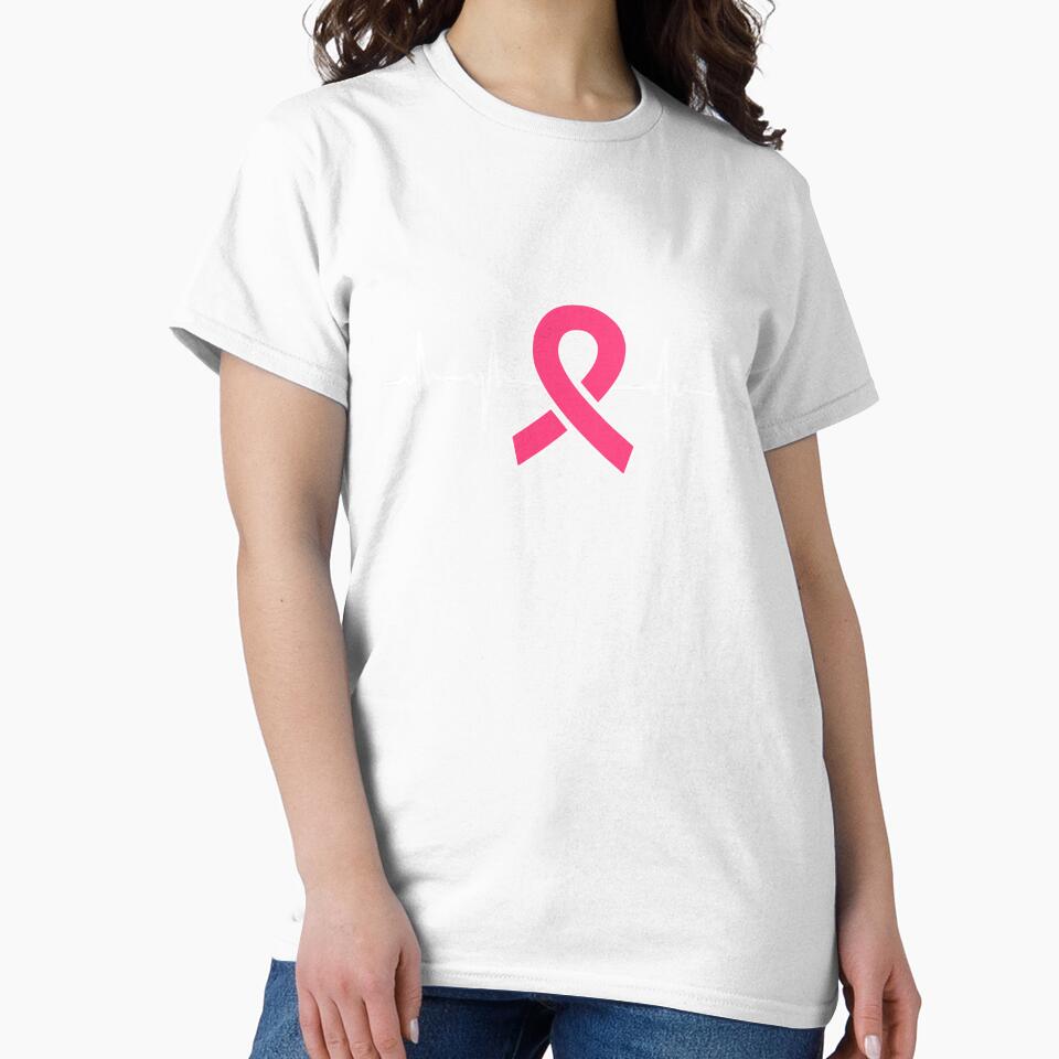 Heartbeat Breast Cancer Awareness T-Shirt by AllStarMerch