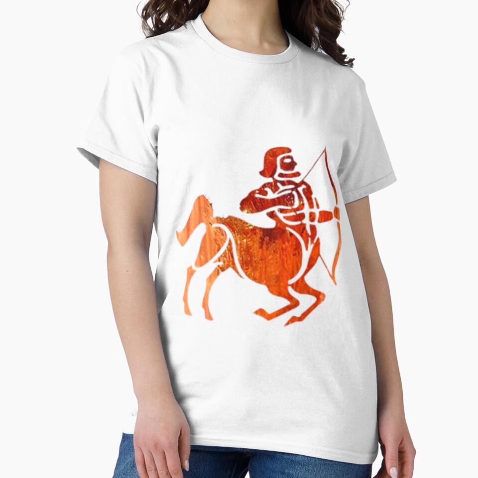 Sagittarius Zodiac Symbol Silhouette Design With November Birthstone Topaz Background by TacoRose