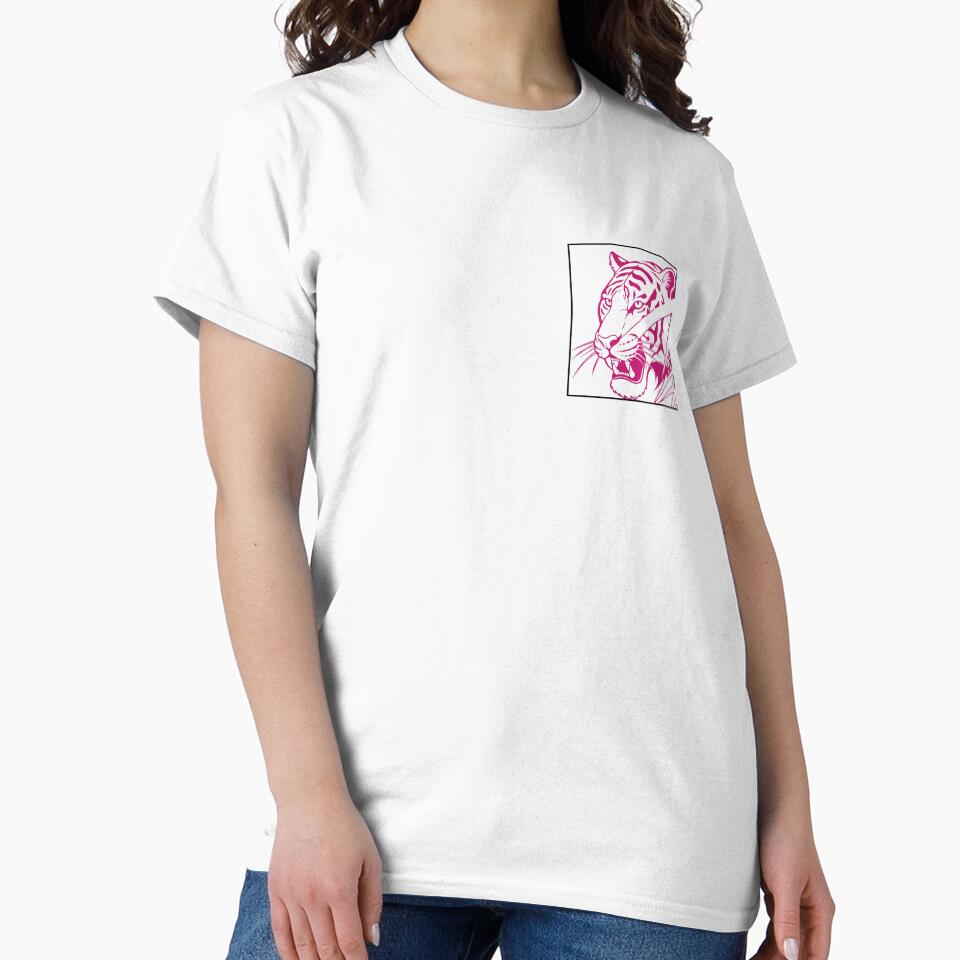 Minimalist Hot Pink Tiger Stencil Design by Mistique ✨