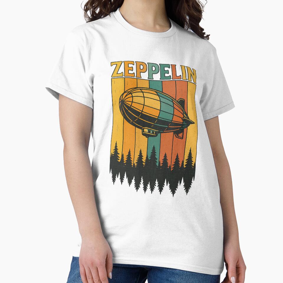Retro Zeppelin Airship Over Forest Vintage Sunset by OleOleStore