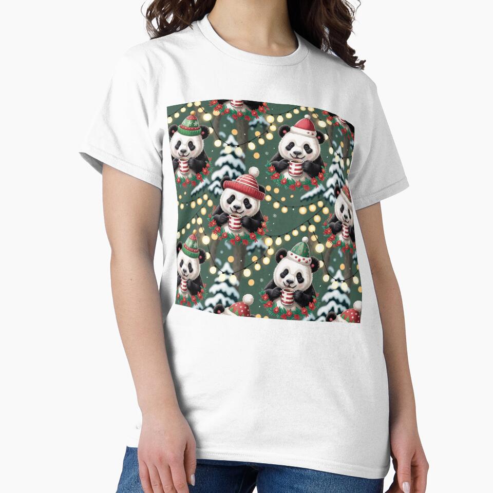 Christmas Panda Pattern by NicolasGlowArt