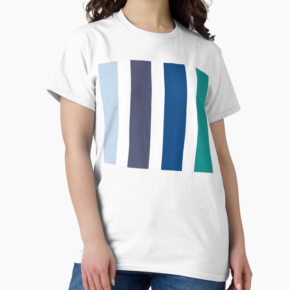 Retro Stripes; Baby Blue, Navy, White, Turquoise by Coral-Cases