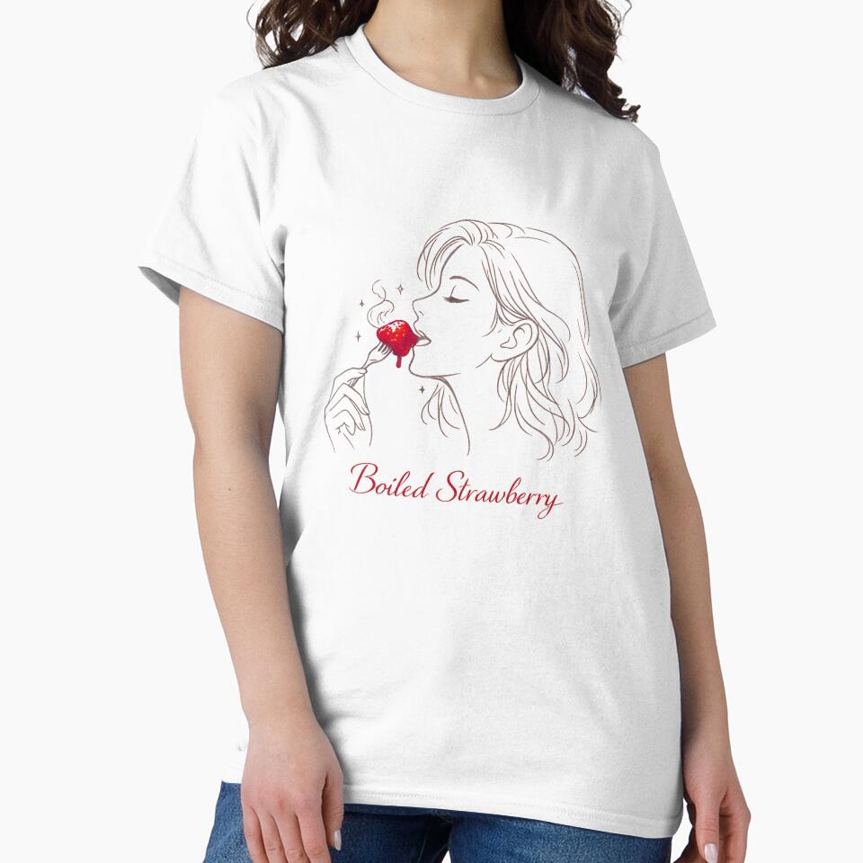 Minimalist Boiled Strawberry Woman Illustration by FANTASYoDarknes