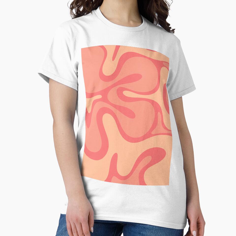 Pink and Peach Smooth Contours Retro Contemporary Pastel Abstract Pattern by kierkegaard