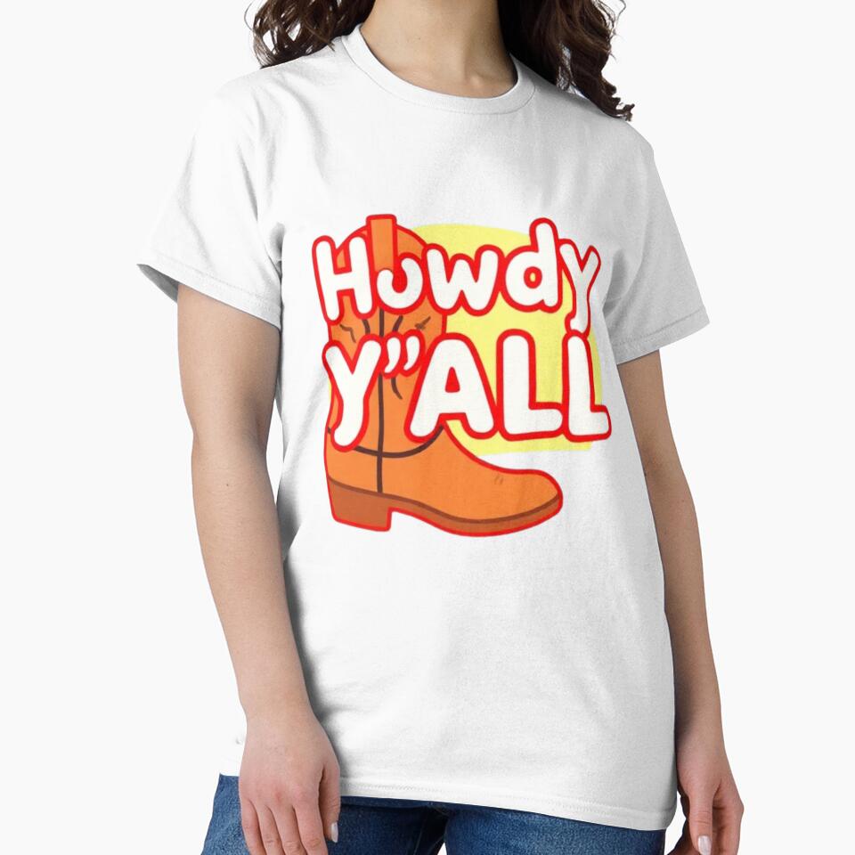 howdy y2k boot emoji classic tshirt by anandsiva2703