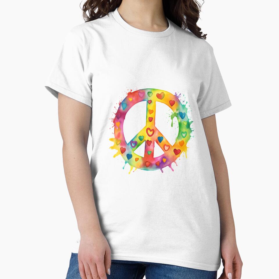 Peace Heart Sign World Vibe Love Hippie Groovy Soul Colorful by farhanhafeez