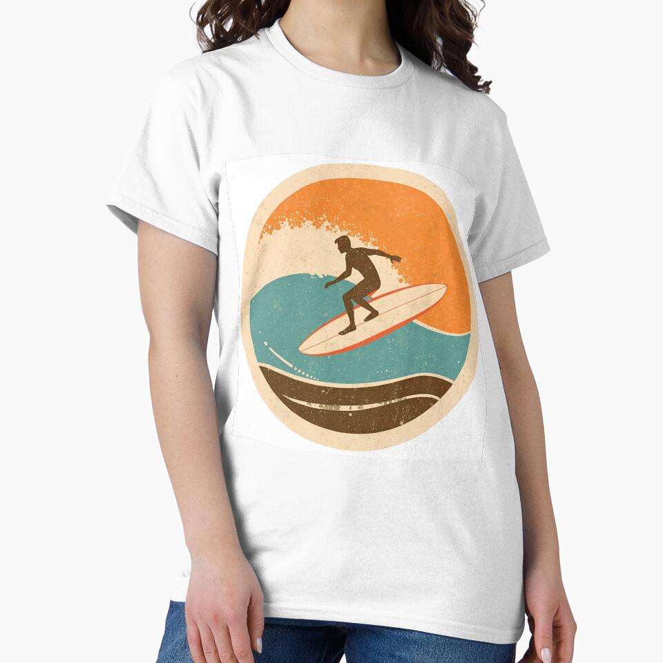 Vintage Surfing Scene by MonishArt
