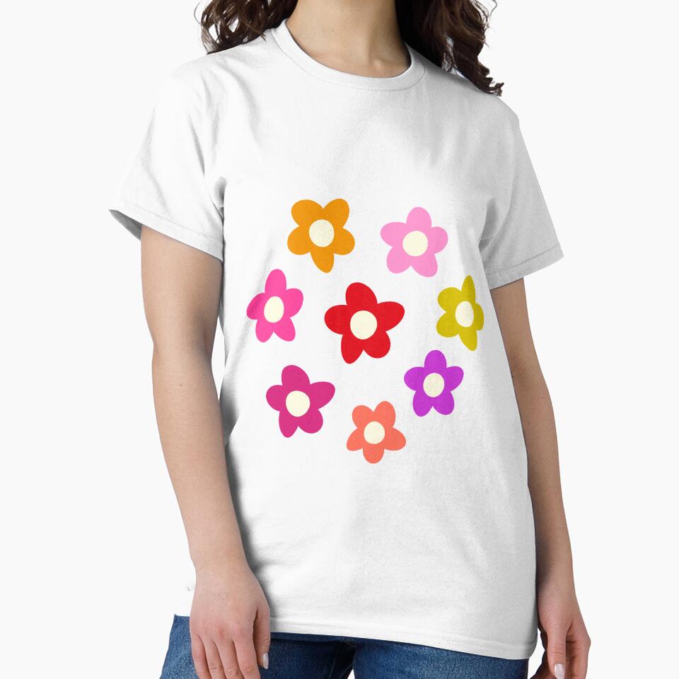 Retro Groovy Colorful Hippie Flowers by Yasminepatterns
