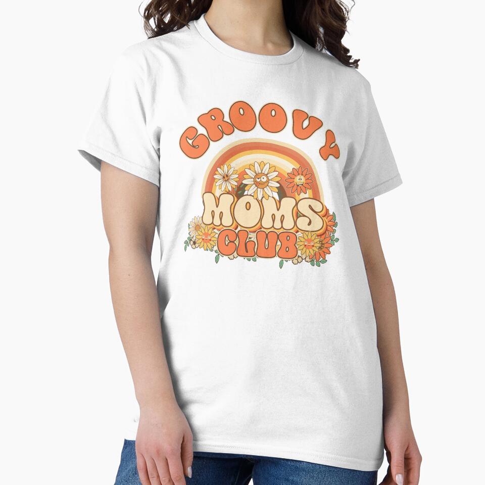 Groovy moms club Retro quote gift for funny mother Vintage floral pattern by HomeCoquette