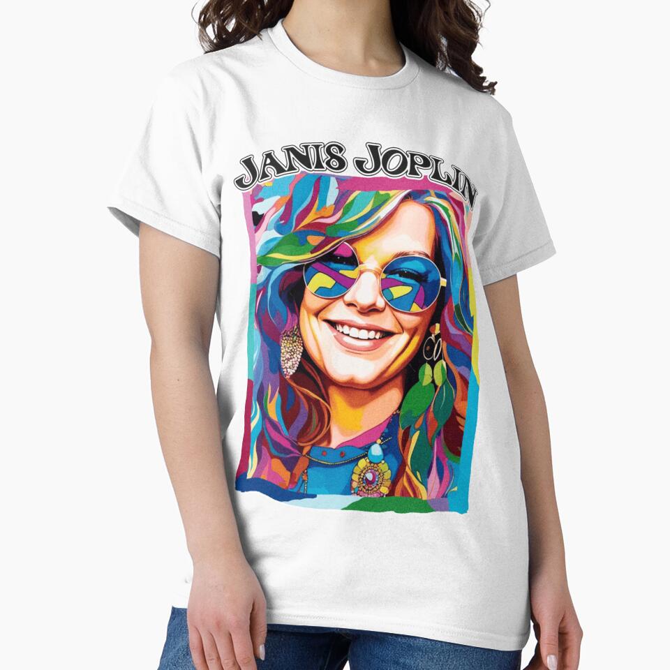 Hippie Chic Janis Joplin Retro Portrait For Music Fans Gift For Concert Lovers by AdellAddie