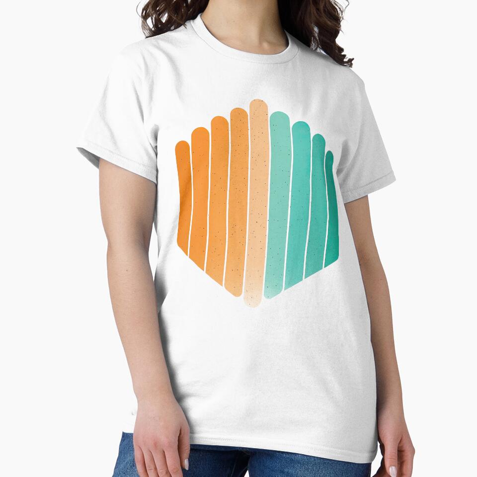 Geometric Retro Gradient Sunset Stripe Design by ArtfulWeave