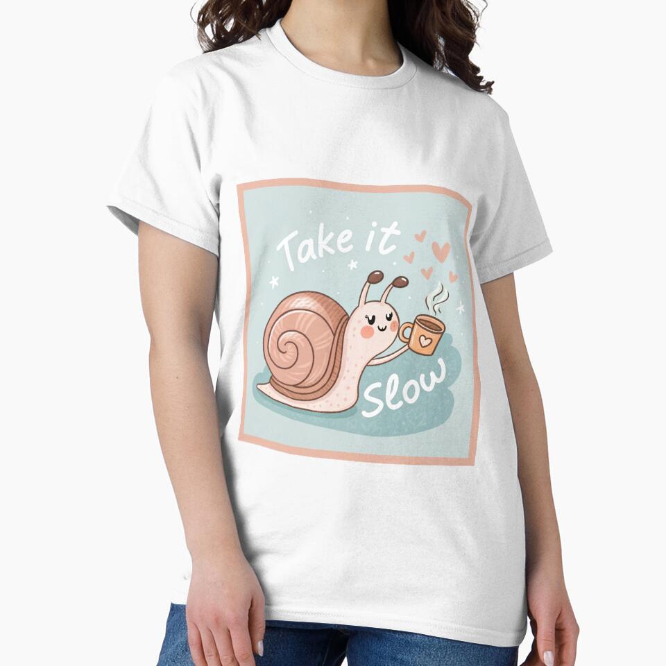 Cute Snail Coffee Lover - Take It Slow Motivation by asliberry