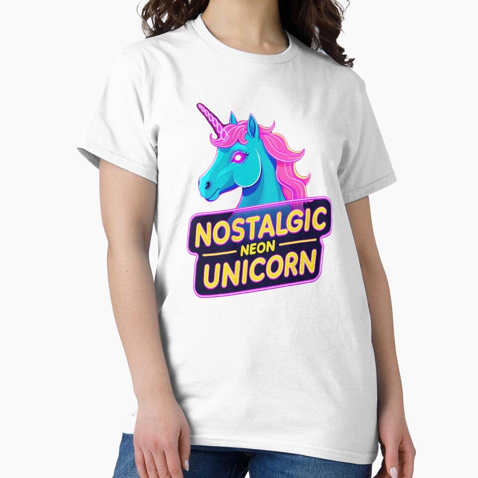 Nostalgic Neon Unicorn: Retro-Futuristic Glow by zoughlal