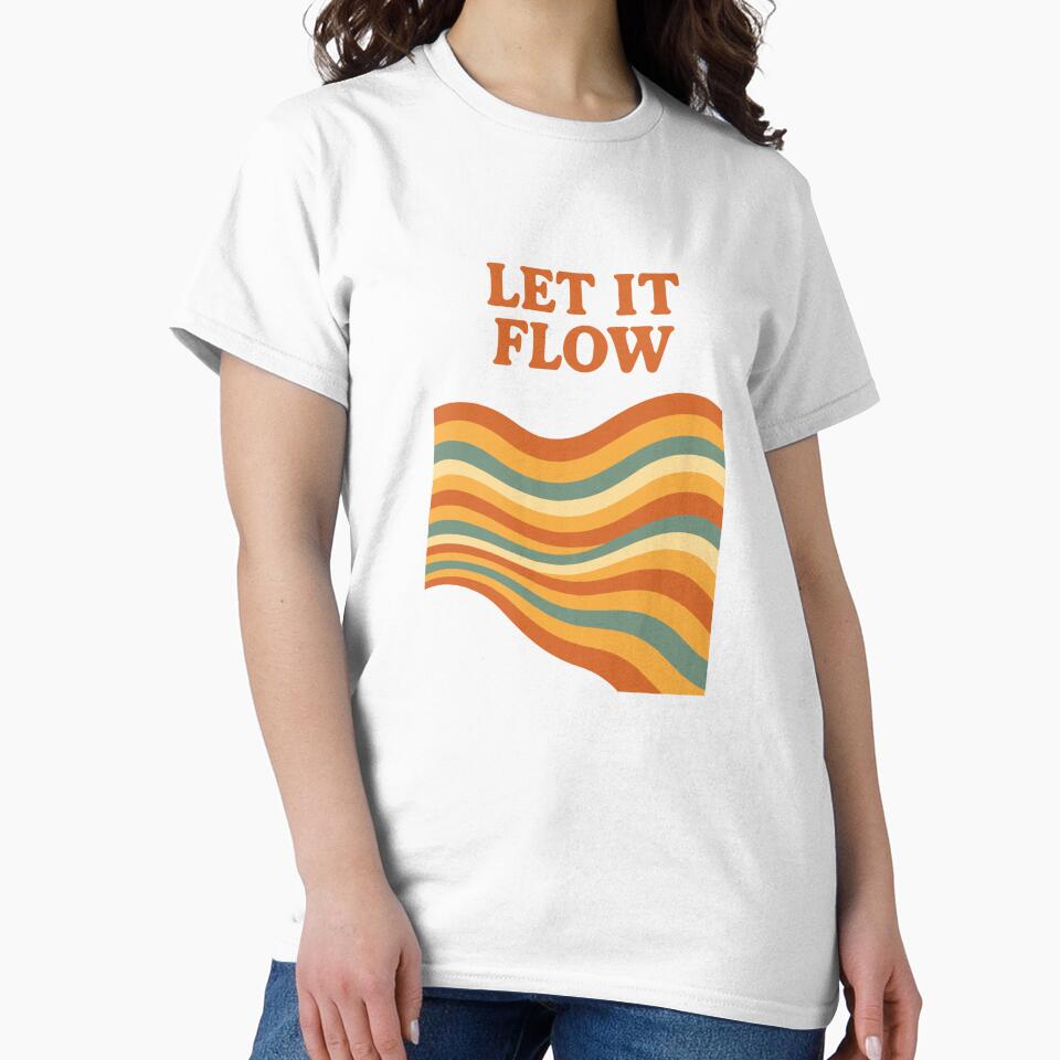 Let It Flow – 70s Retro Wave Line Art (Minimal Vintage Palette) by DaEeX