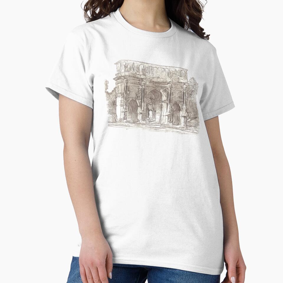 Arch of Constantine - Rome, Italy - Sketch and Wash Style by Retro Art Factory