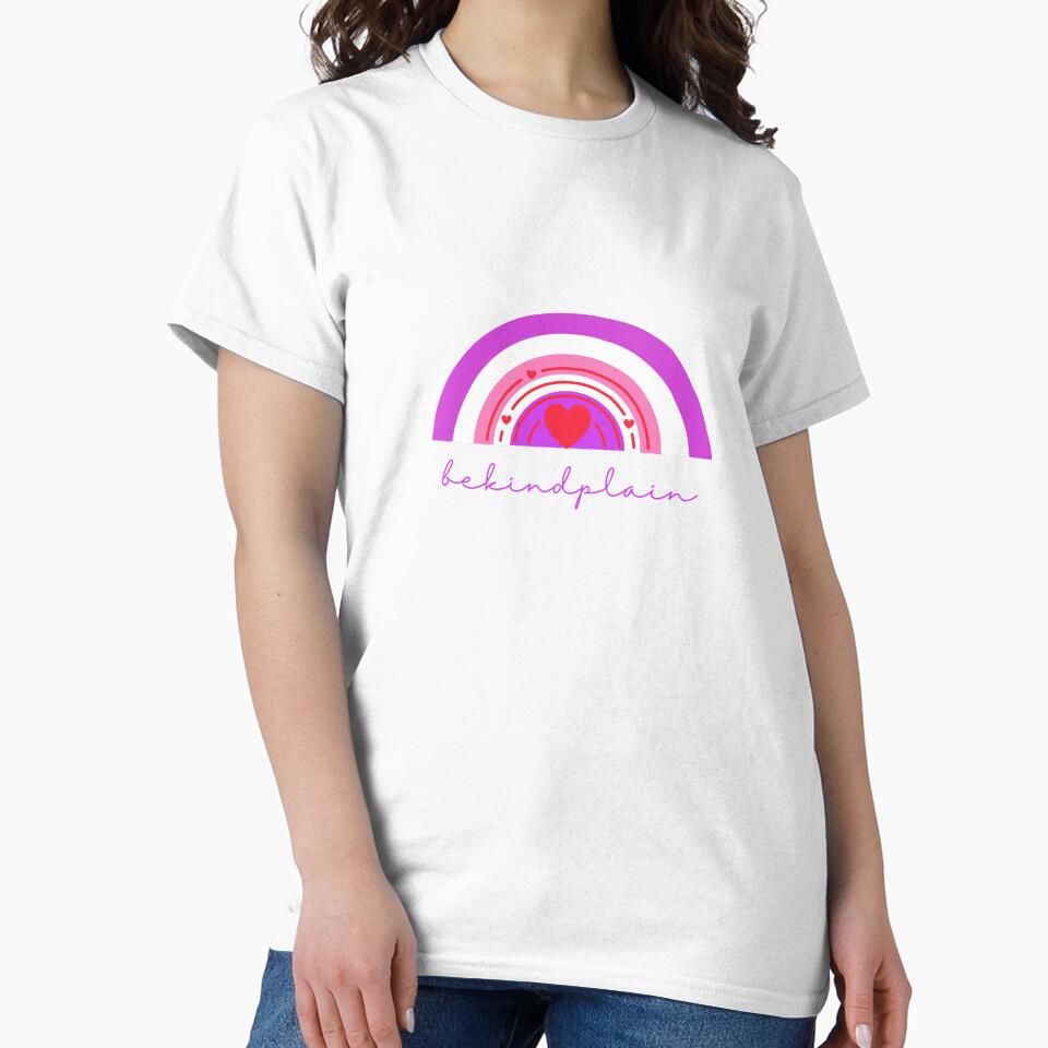 Be kind plain Love Rainbow Pink by DIYArtprinting