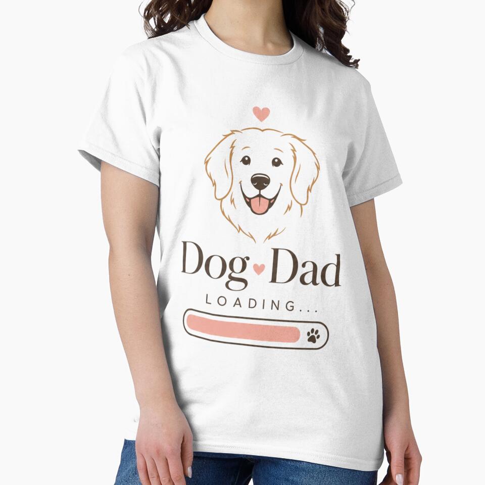 Minimalist Dog Dad Loading Golden Retriever Kawaii Laptop Skin Sticker by Ashley critters