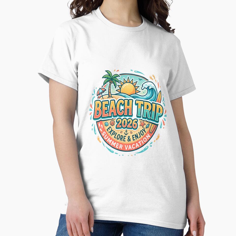 Summer - Beach Trip 2026 Retro Sunset Wave Summer Adventure Group Design by StickerHavenn