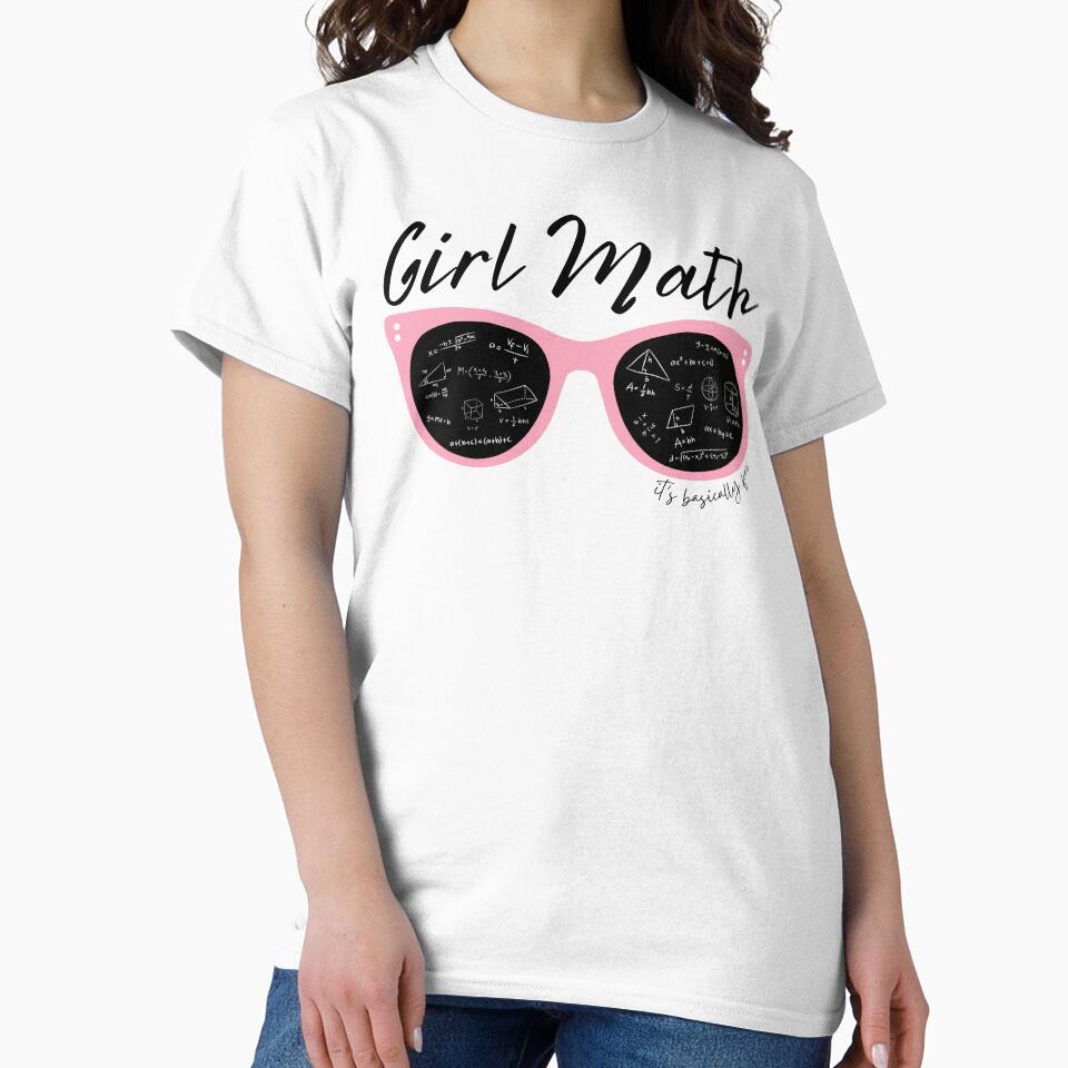 Girl Math - It’s Basically Free | Cute Pink Sunglasses with Math Doodles by Kimochi-Shop