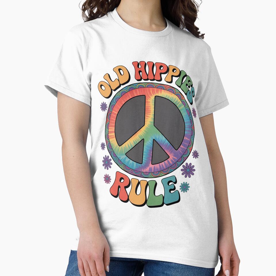 Old Hippies Rule Hippie Hippy Gift by HesterFoley