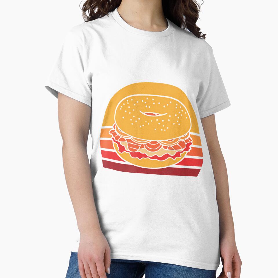 Retro Lox Bagel Vintage Salmon Sandwich by BarbaraLillie