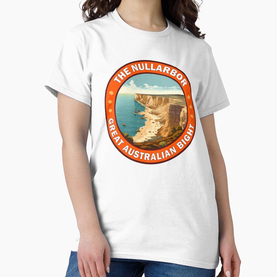 The Nullarbor Great Australian Bight Travel Retro Emblem by KrisSidDesigns