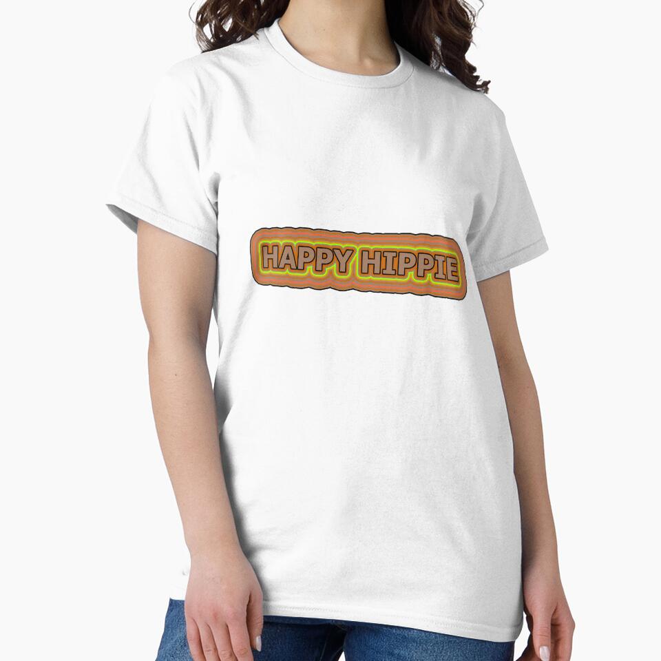 Happy Hippie Words Earthy Tones Hippie Vibes Retro Lines 2 of 4 by Beachy