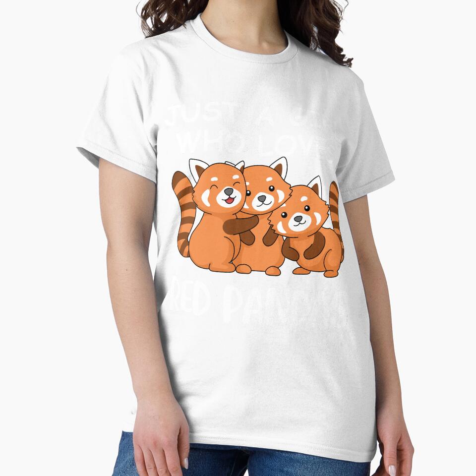 Just A Girl Who Loves Red Pandas Gift Women Kawaii Red Panda by DSWShirts
