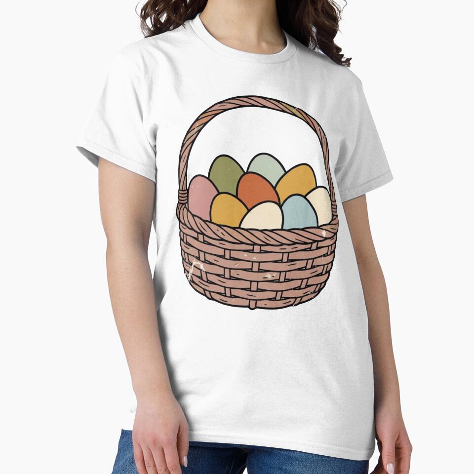 Vintage 70s Pastel Easter Eggs Basket by urbinet