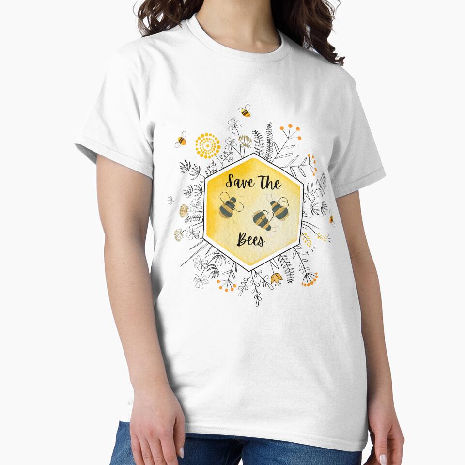 Save The Bees Honeycomb Floral Design: by LifeAndWonder